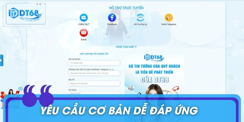 Tham gia hệ thống đại lý DT68 với yêu cầu tương đối đơn giản