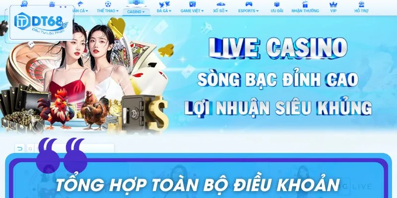 Điều Khoản Sử Dụng DT68 - Thông Tin Rõ Ràng, Minh Bạch Tổng hợp toàn bộ điều khoản được quy định chi tiết
