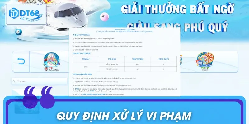 Điều Khoản Sử Dụng DT68 - Thông Tin Rõ Ràng, Minh Bạch Quy định xử lý vi phạm trong điều khoản DT68