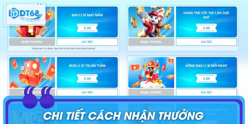 Chi tiết cách nhận thưởng khuyến mãi DT68
